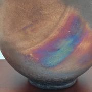 Grand bol en raku aux irisations métalliques