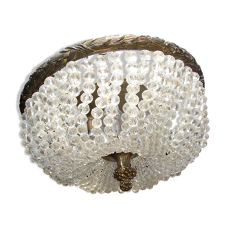 Flush ceiling light ceiling bronze and Crystal around 1900/20