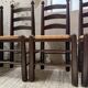 Straw chairs oak 1940s Dudouyt