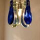 Blue Murano glass suspension light, Italy, 1970s