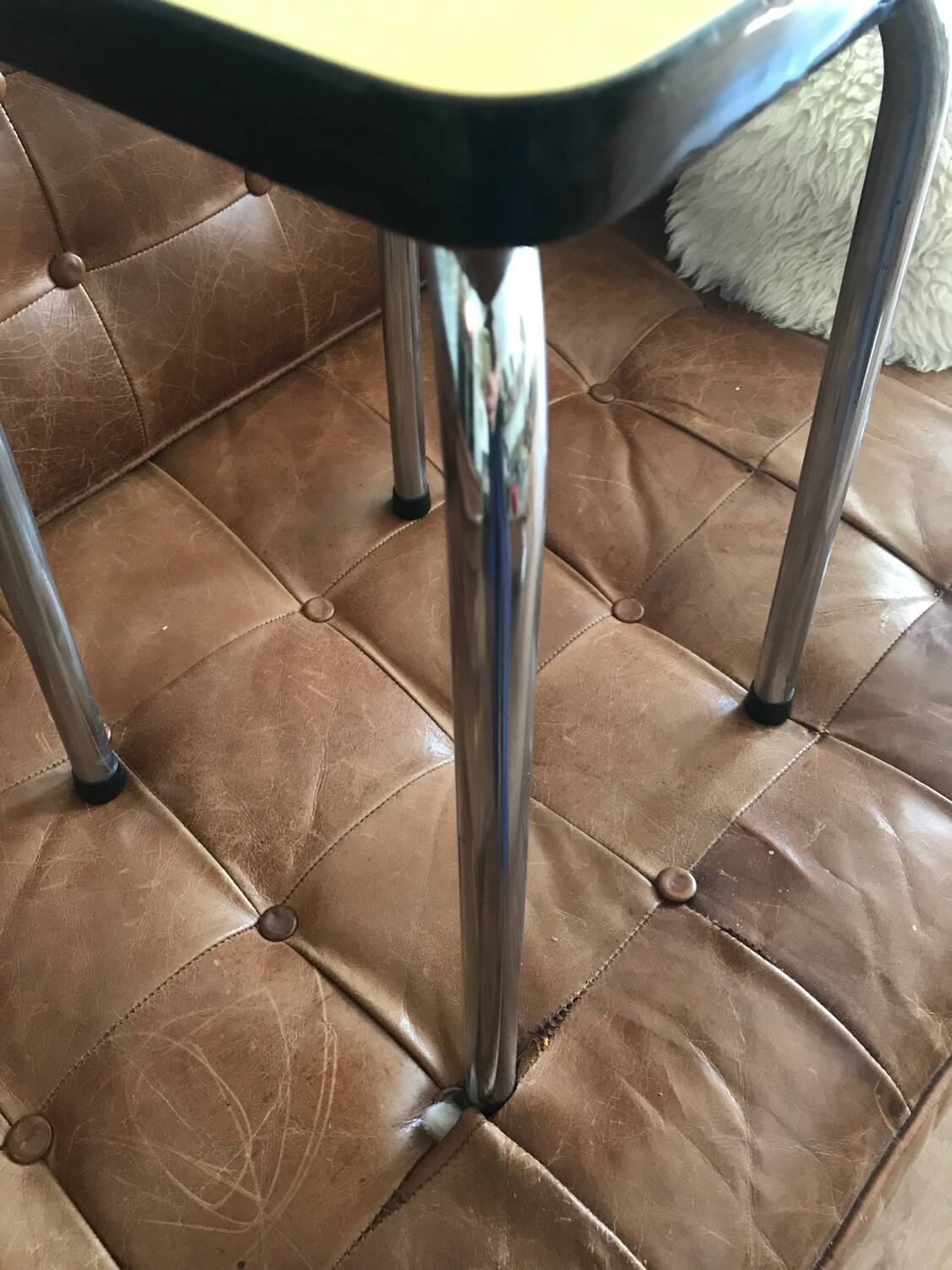 Vintage yellow formica stool