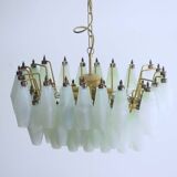 Vintage Italian chandelier - opaline Murano glass