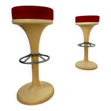 Set of 2 high bar stools from the 70s, friedrich stückenbreker design, vintage plastic