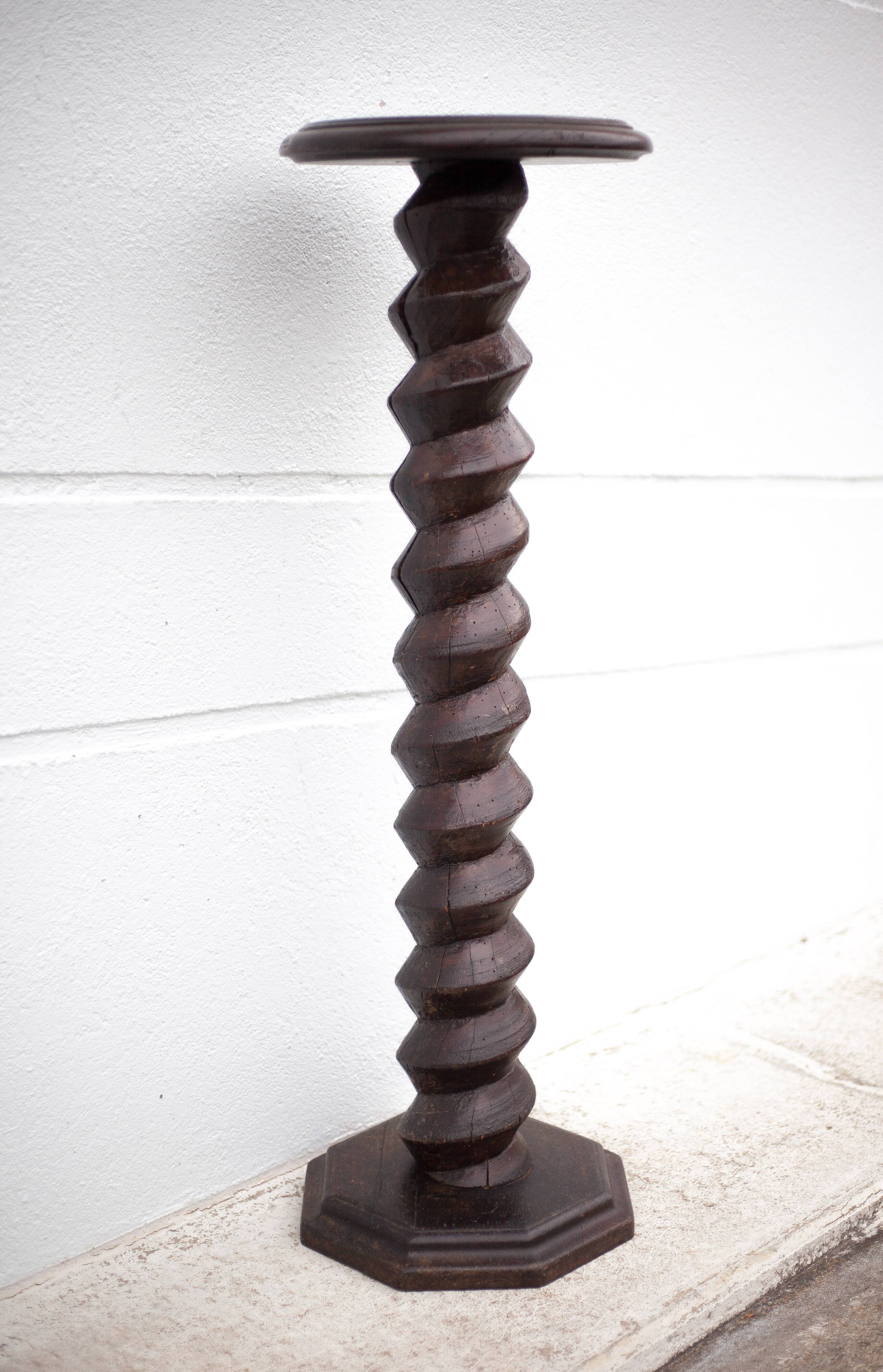 Pair of old wooden harness press screws