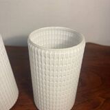 Paire applique en teck et verre opalin
