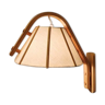 Scandinavian wall lamp, made of bent beech wood with fabric shade.