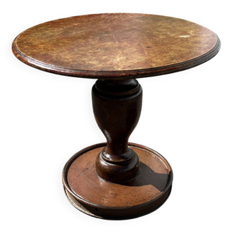 Table, guéridon ancien en bois et fer forgé