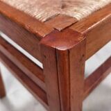 Set of 6 straw wood chairs 1950