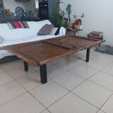 Table basse ancienne porte marocaine