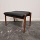 Danish - Style Stool with Faux Leather – 1970s