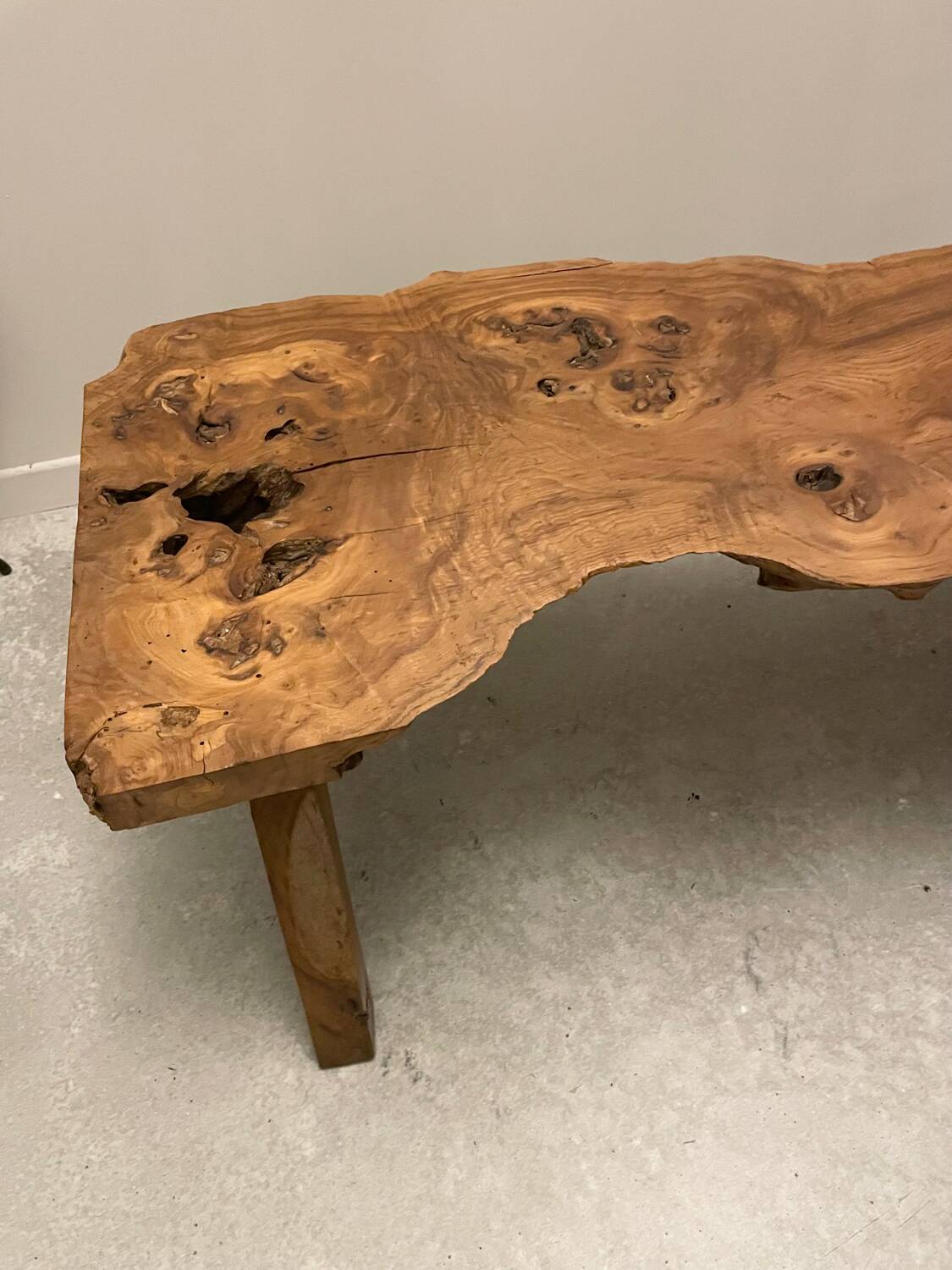 Raw wood coffee table