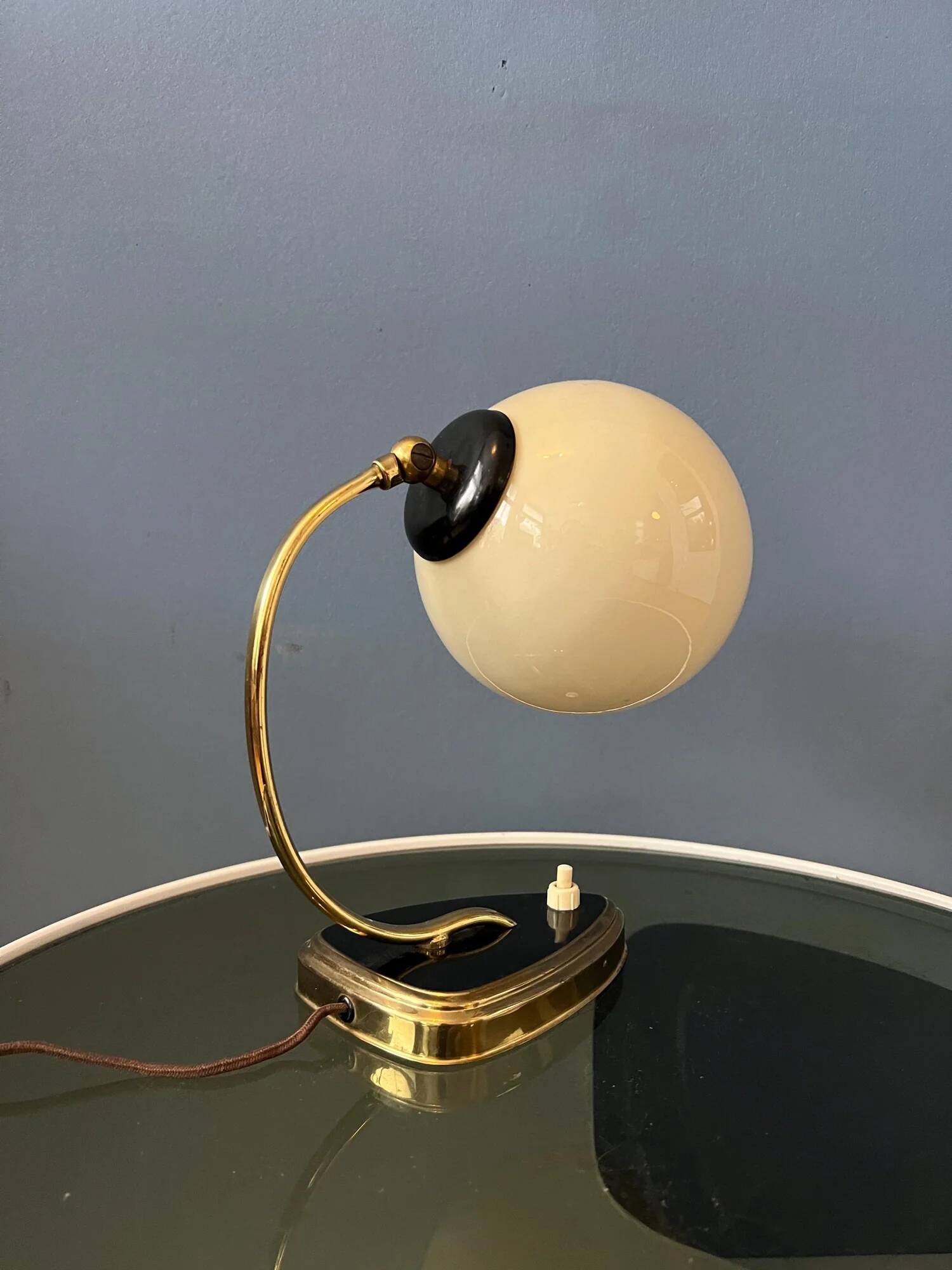 Mid-century art deco style opaline glass wall sconce or desk lamp