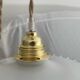 Pair of lace-edged opaline portable lamps with cord wire