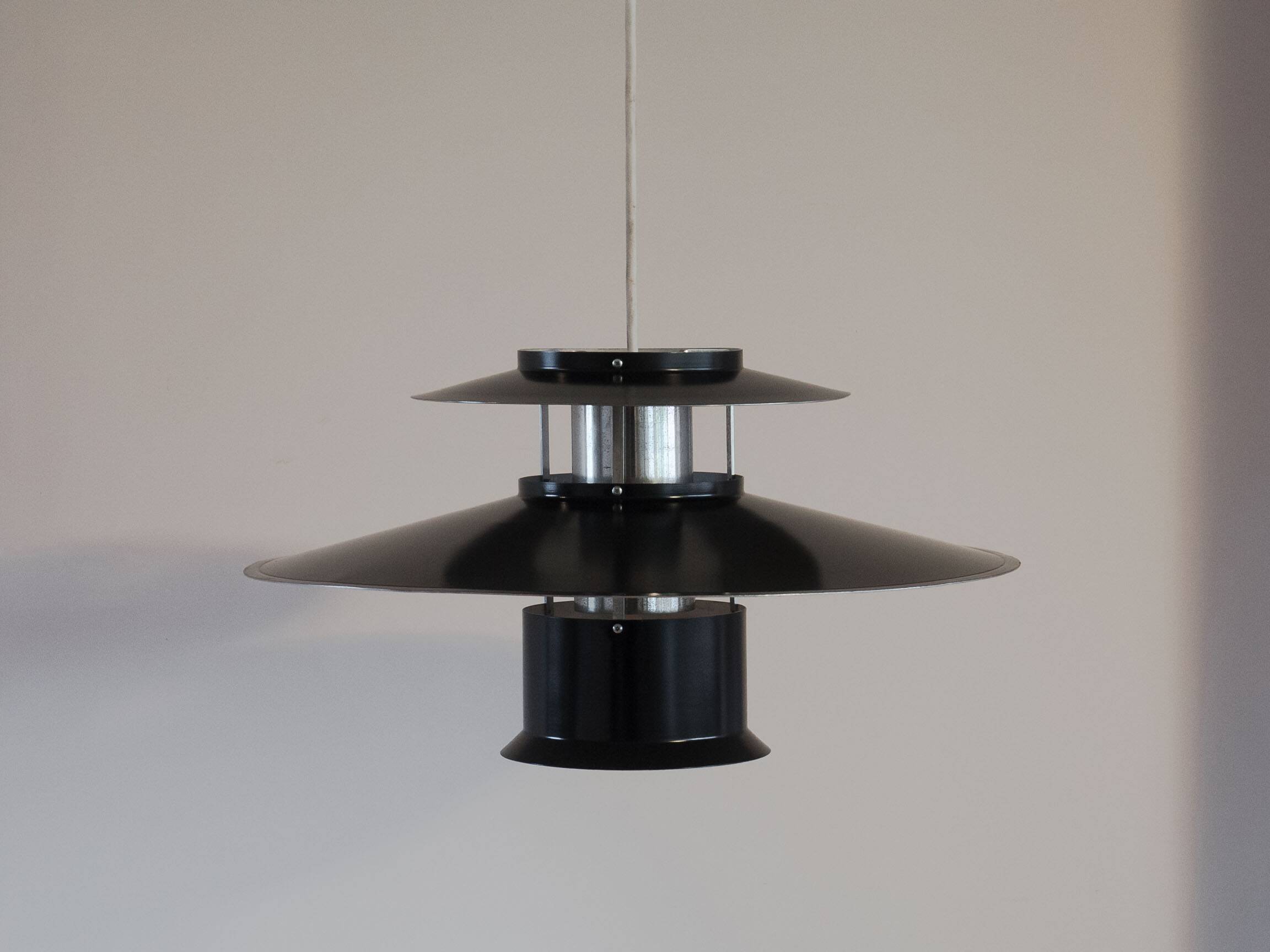 Vintage Danish black shell pendant lamp