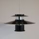 Vintage Danish black shell pendant lamp