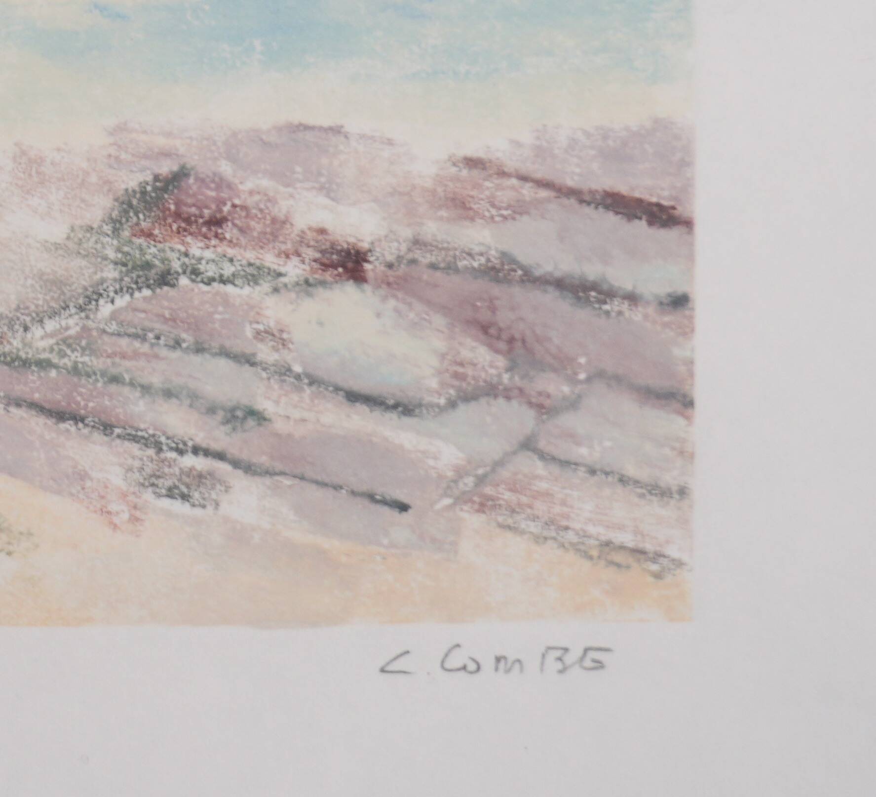 Camille COMBE: The rocks of the open sea, Original signed monotype