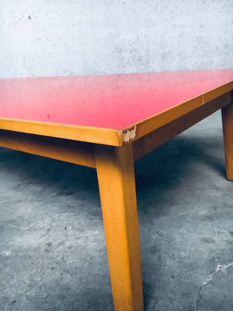 Mid-Century Red Coffee Table, Belgium, 1950s