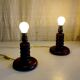 Pair of solid wood table lamp bases - mid 20th century.
