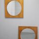 1970s Pair of Oak Large Square Mirrors, Czechoslovakia
