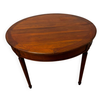 Round cherry wood table in Louis XVI style