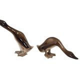 Pair of Airbrushed Ceramic Ducks Decorative Objects by Ugo Zaccagnini, Italy