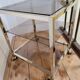 Gold metal and smoked glass serving trolley