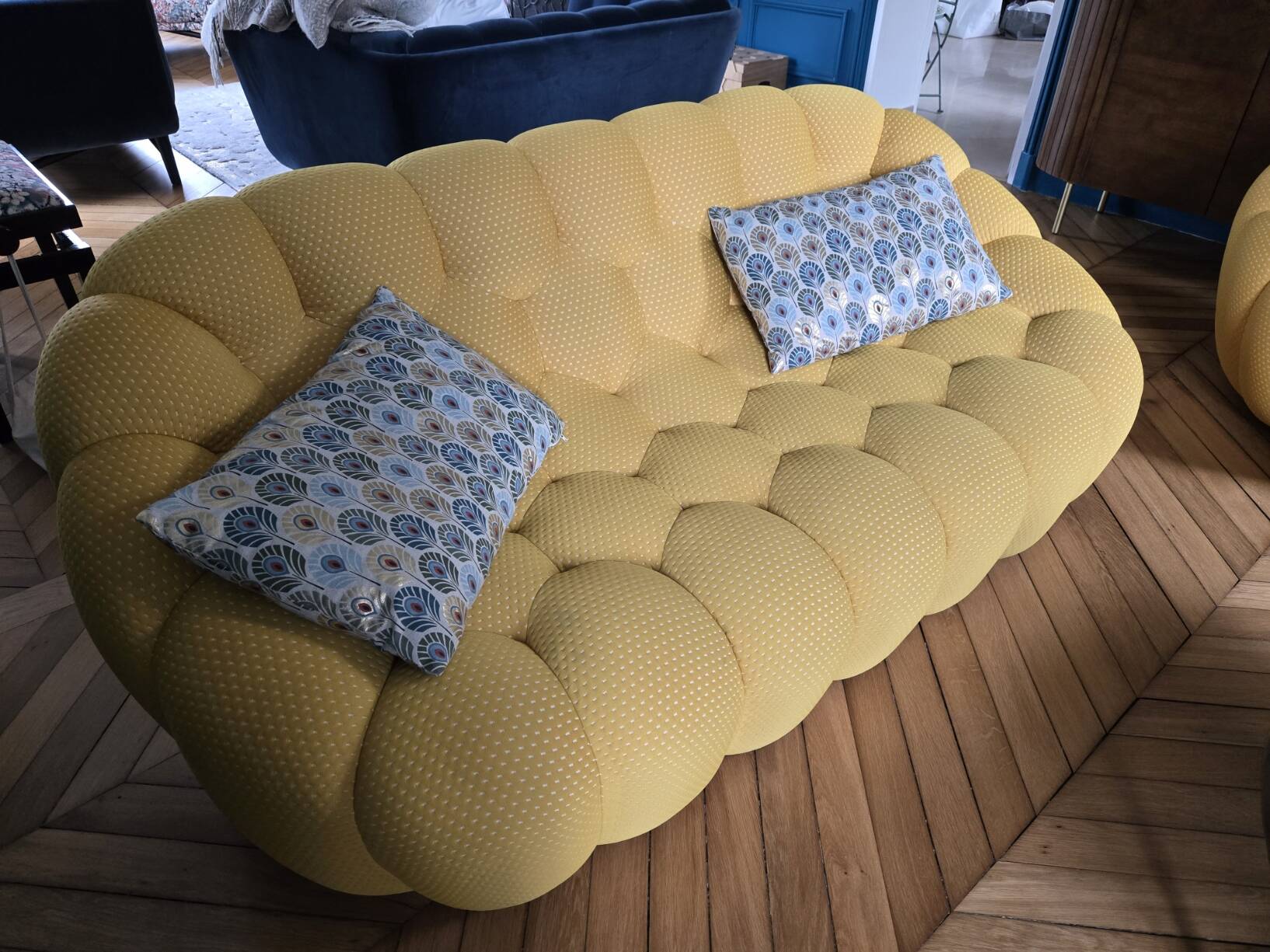 Three-seater Sofa Set and Roche Bobois Bubble Mini Yellow Armchair