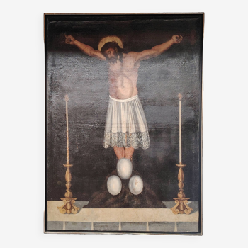Spanish school painting "Christ on the cross"