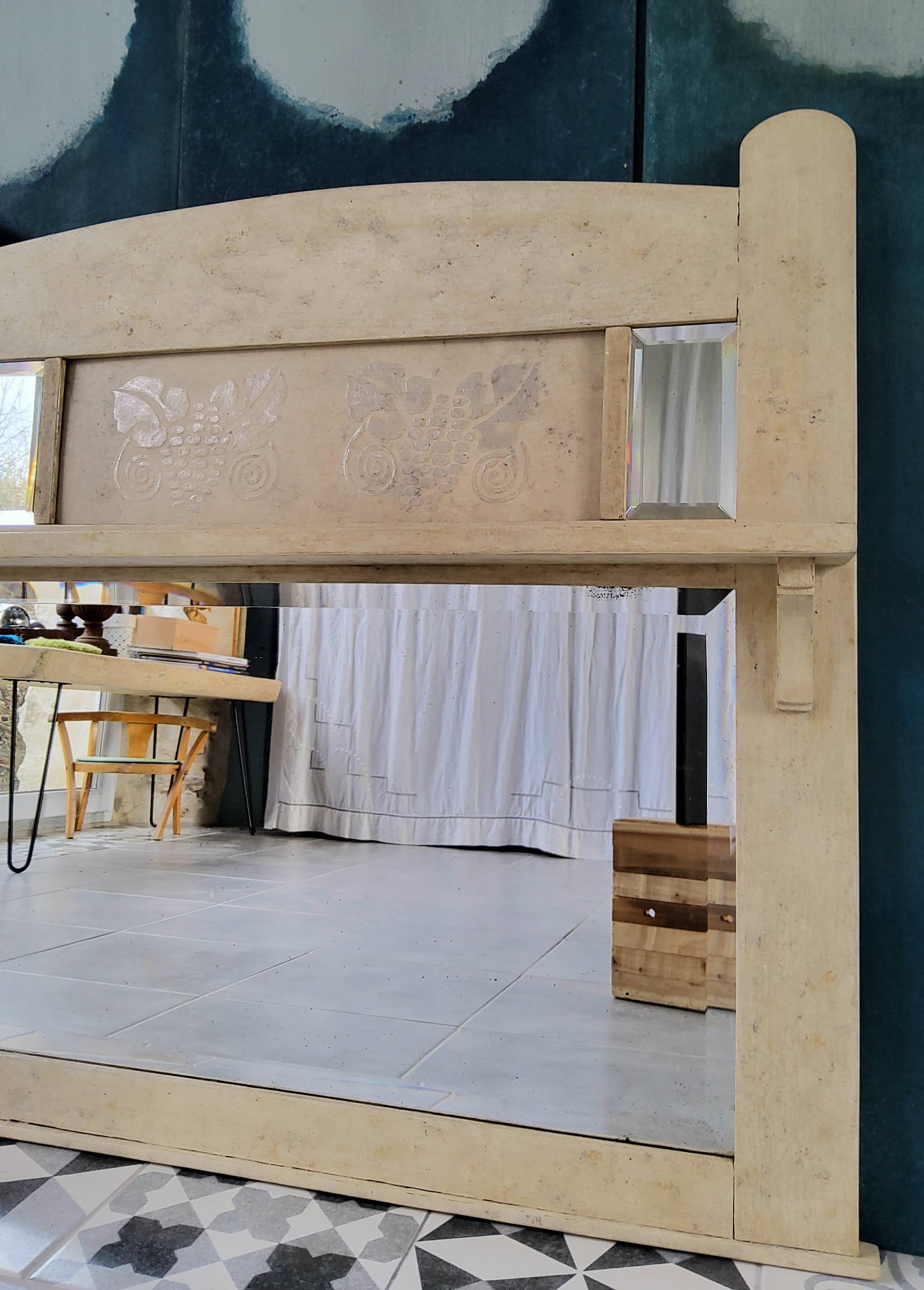 Patinated trumeau mirror