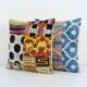Set of 2 vintage ikat cushion covers 51x51 cm