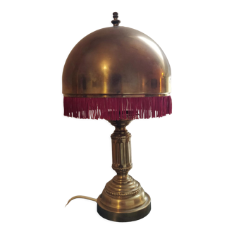 Lampe vintage en laiton avec franges