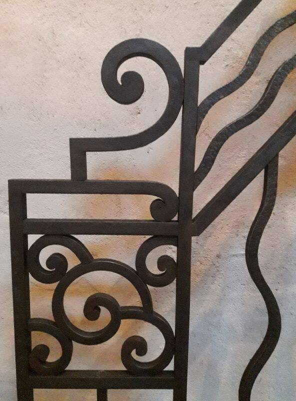 Old wrought iron gate and door grilles 20th century Art Deco