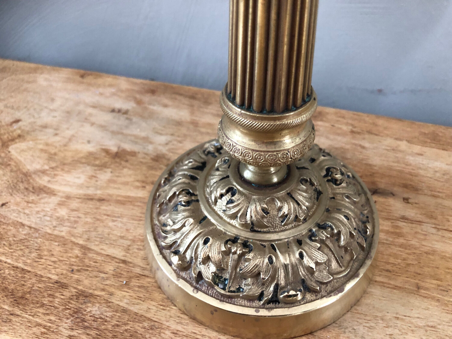 Antique bronze candle holder
