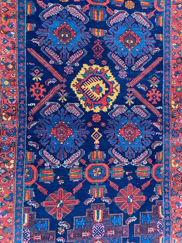 Carpet old Persian Malayer corridor 109x525 cm