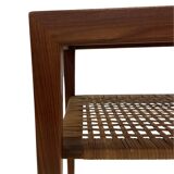 Mid century teak and cane side table by Severin Hansen, Denmark 1950s