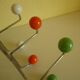 Door hook with 10 hooks-balls, metal and wood, 70s