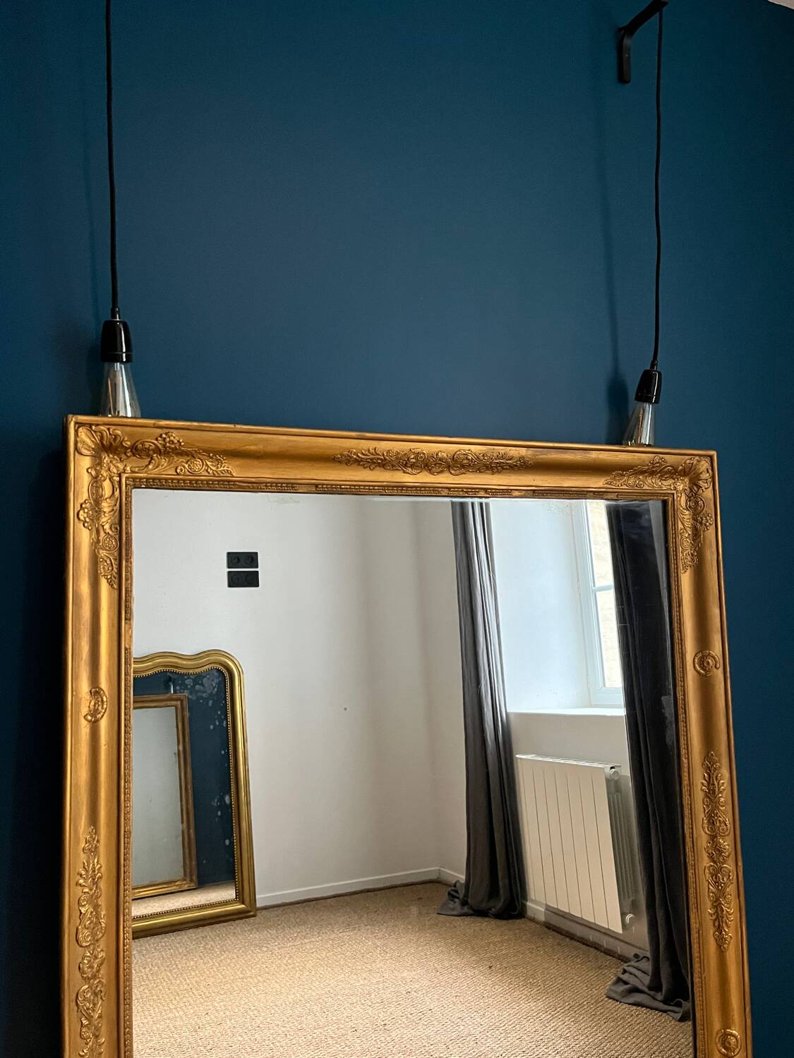 Old mirror 148.5cm/115.5cm mercury glass
