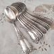 Lot of 12 small old spoons in silver metal