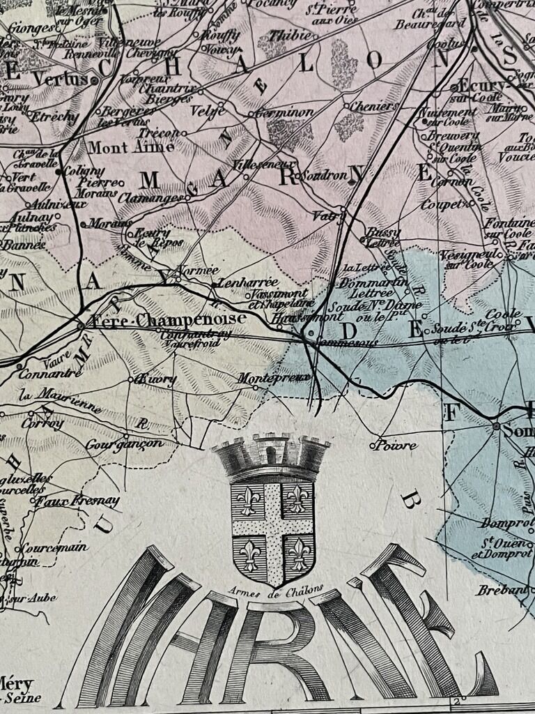 Ancient map of the Marne