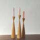 Scandinavian Wooden Candleholders, Set of 3
