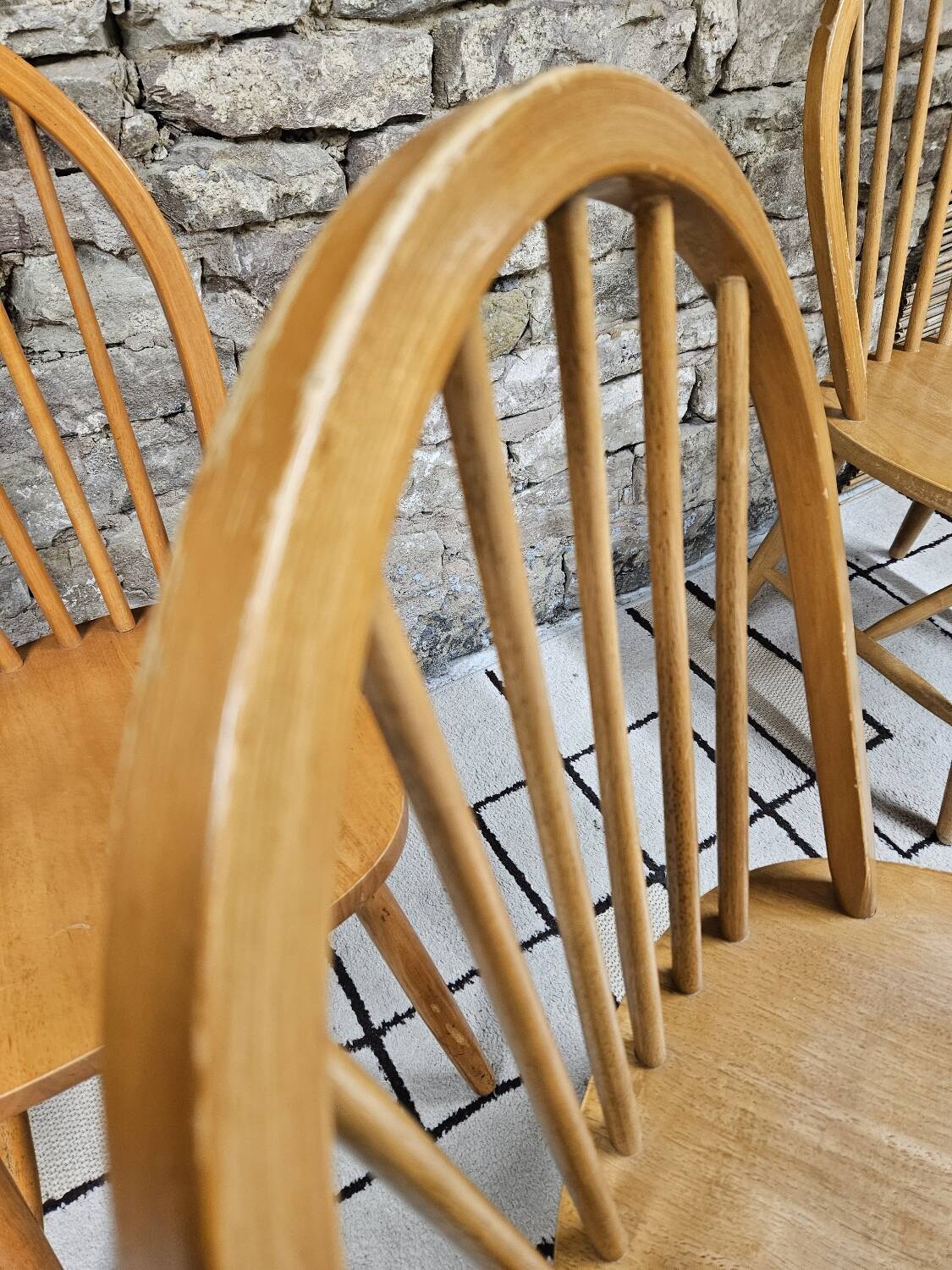 Set of 4 vintage Danish bar chairs