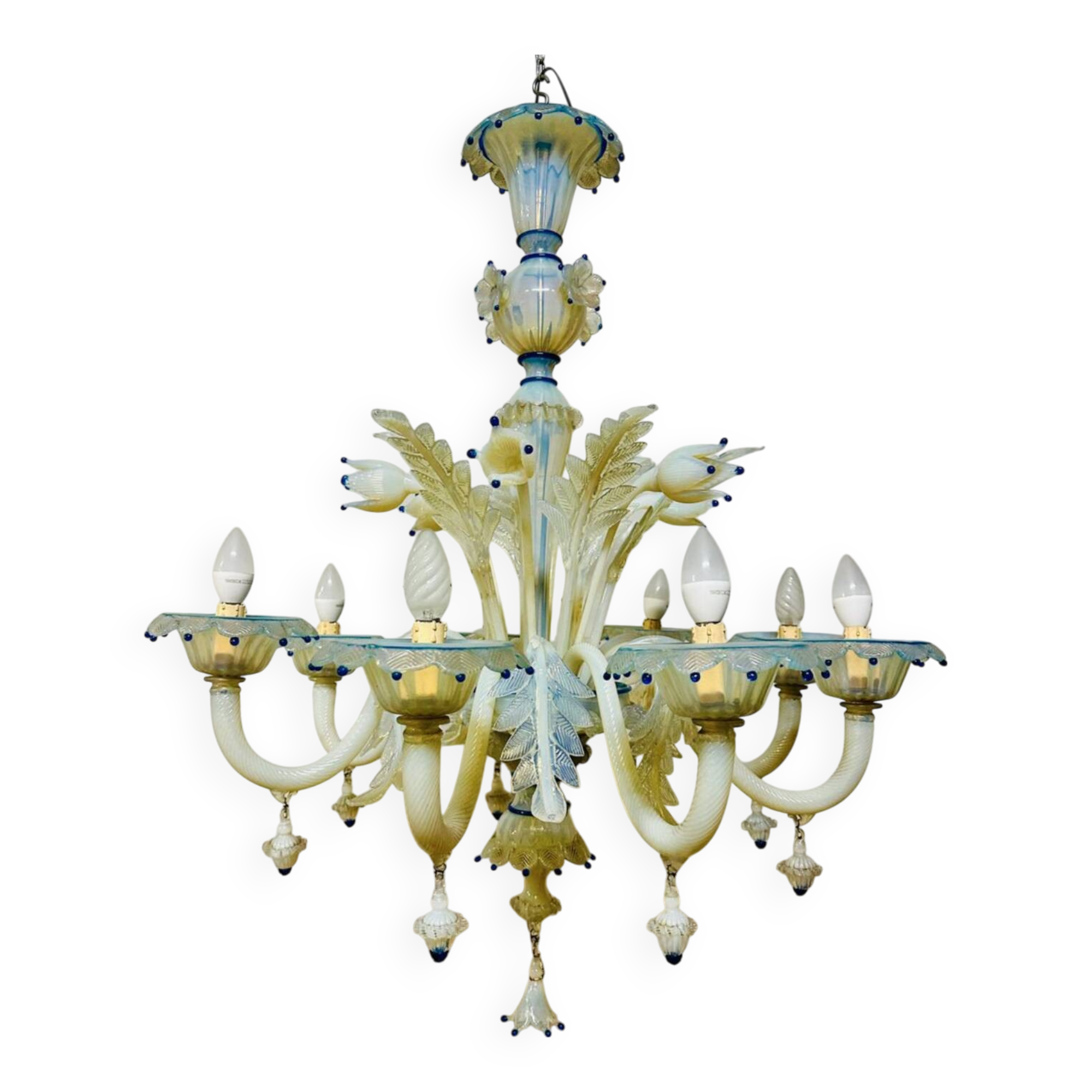 Lampadario vintage in vetro di Murano, anni '20