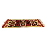 Beautifully woven Swedish wool rug in beautiful colours, estimated 1970s.