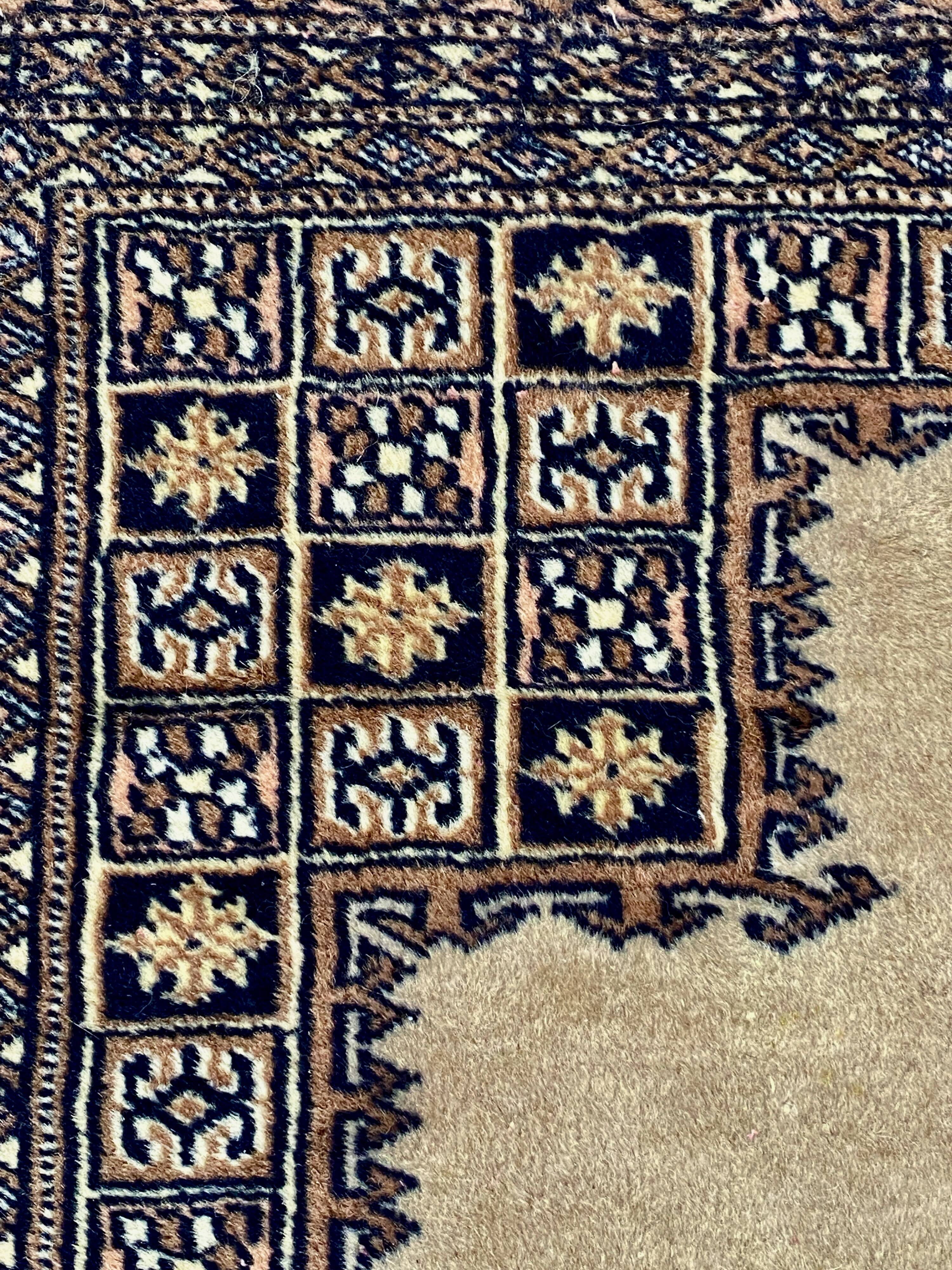 Oriental wool and silk carpet, old 123cmX190cm