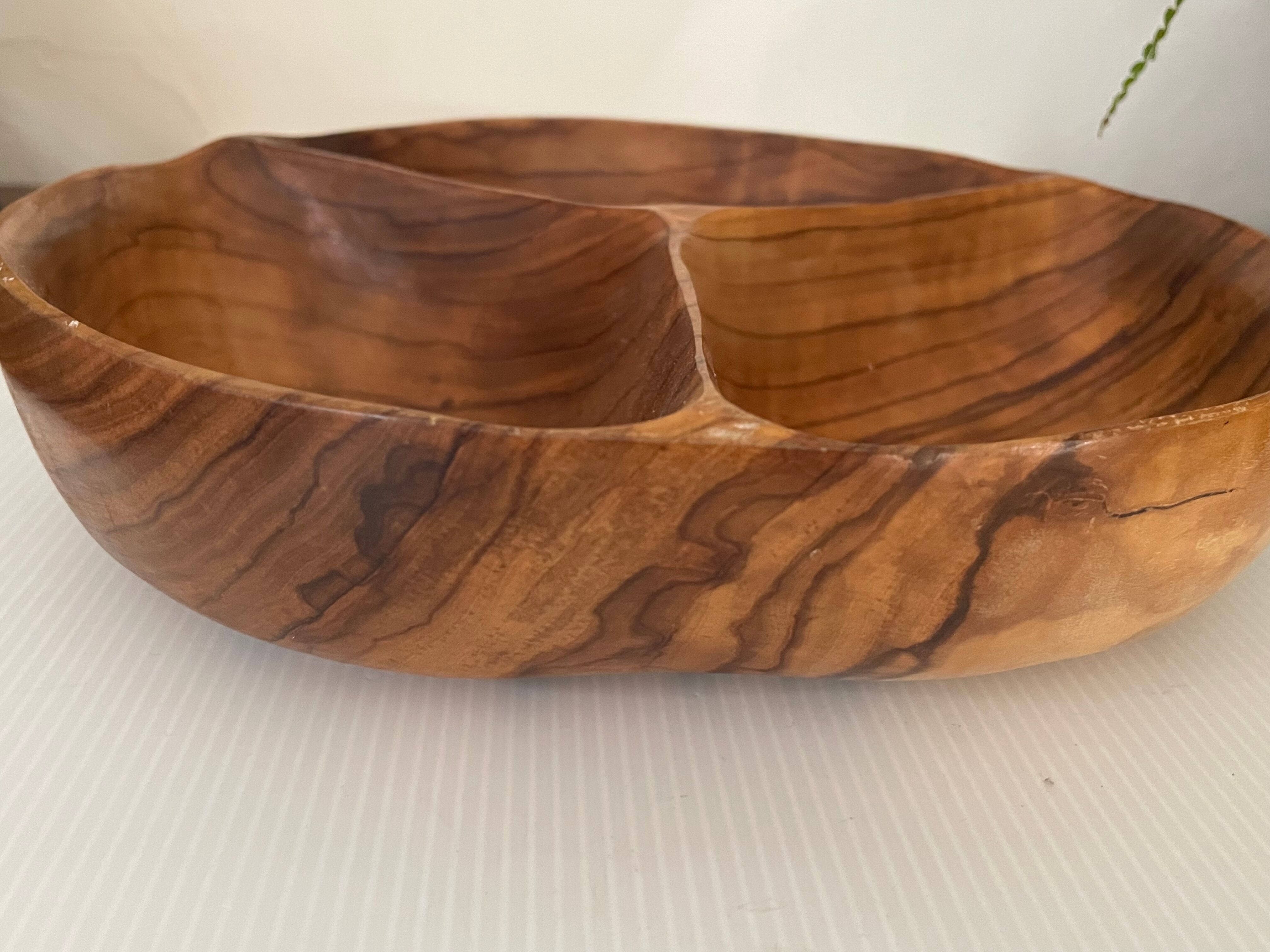 Vintage olive wood dish