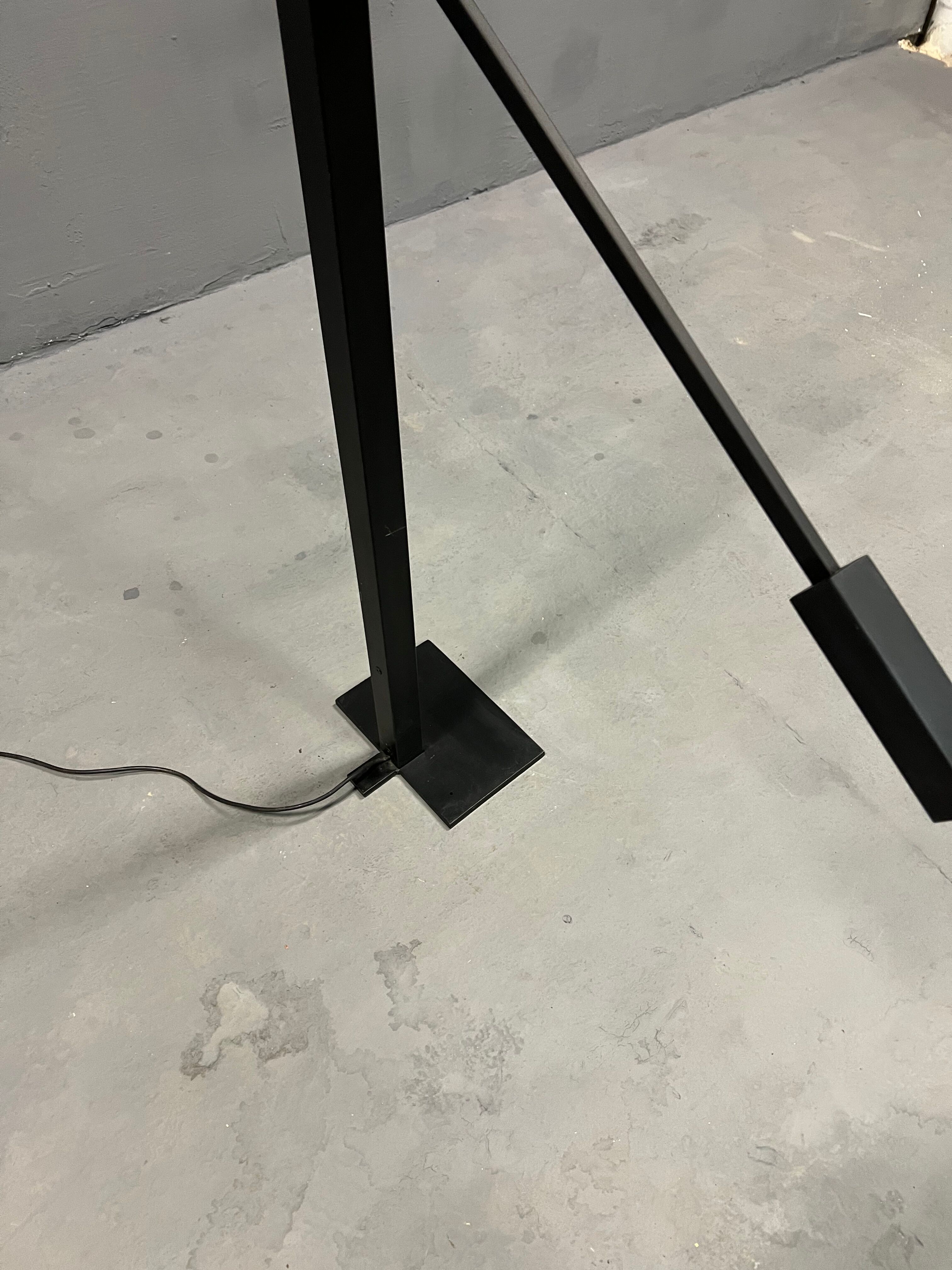 Articulated floor lamp 1 arm Stilnovo in black lacquered steel