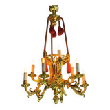 Lustre Corbeille De Style Louis XVI En Bronze Doré Vers 1880