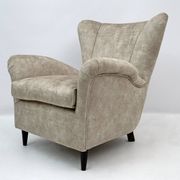 Attributed Gio Ponti Mid-Century Modern Italian Velvet Armchairs for ISA