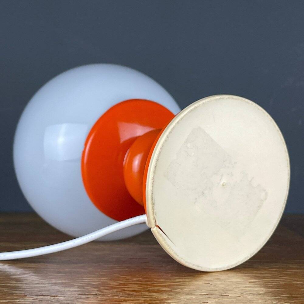 White opaline glass table lamp, Italy, 1970s