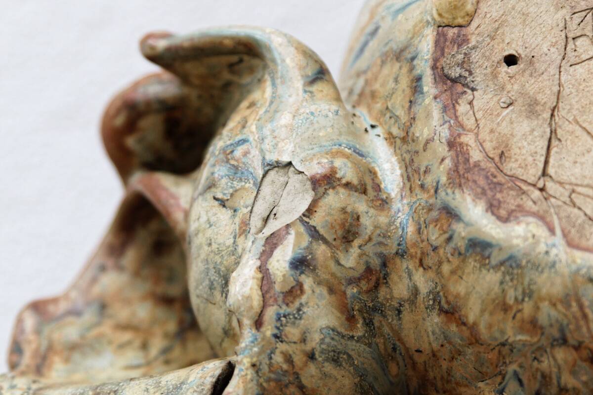 Fantastic creature in Saint Amand sandstone, signed Nadia Chiodi